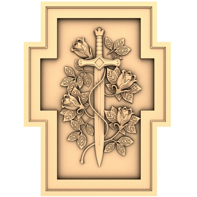 Sword of Roses 3D STL-model voor CNC- en 3D-printen