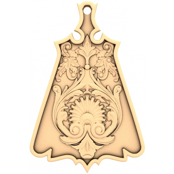 Zdobený heraldický panelový 3D model STL pro CNC Zdobený heraldický panelový 3D model STL pro CNC