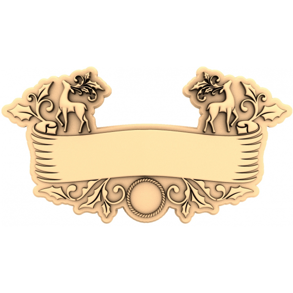 Majestic Reindeer Emblem 3D STL Model
