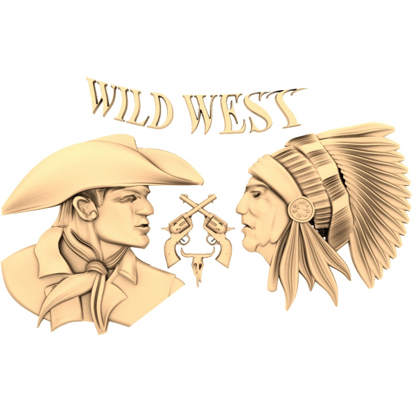 Wild West Encounter 3D STL mudel Wild West Encounter 3D STL mudel