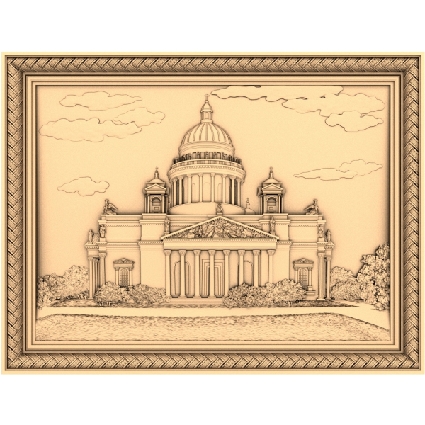 Saint Isaac's Cathedral 3D Relief Model for CNC Saint Isaac's Cathedral 3D Relief Model for CNC