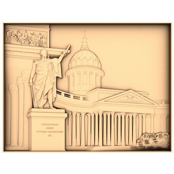 Kutuzov Monument og Kazan Cathedral Relief 3D STL Model Kutuzov Monument og Kazan Cathedral Relief 3D STL Model