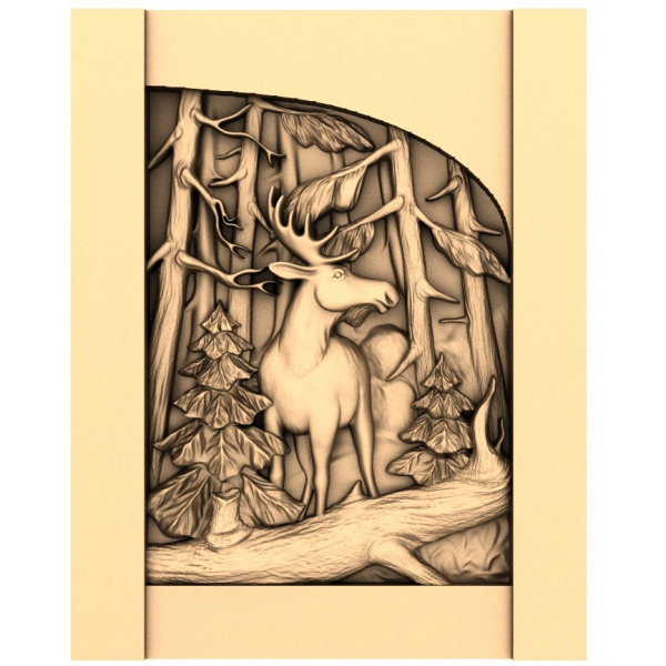 Majestic Forest Deer 3D Relief Model Majestic Forest Deer 3D Relief Model