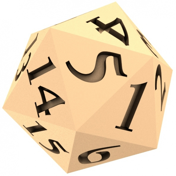 Master's D20 Dice 3D STL මාදිලිය