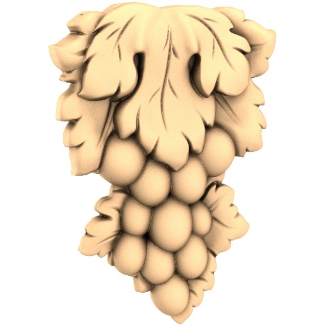 Autumn Vineyard Cluster - Decorative 3D STL Model for CNC and 3D Printing