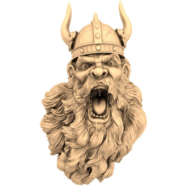 Bust Viking Berserker Model 3D STL