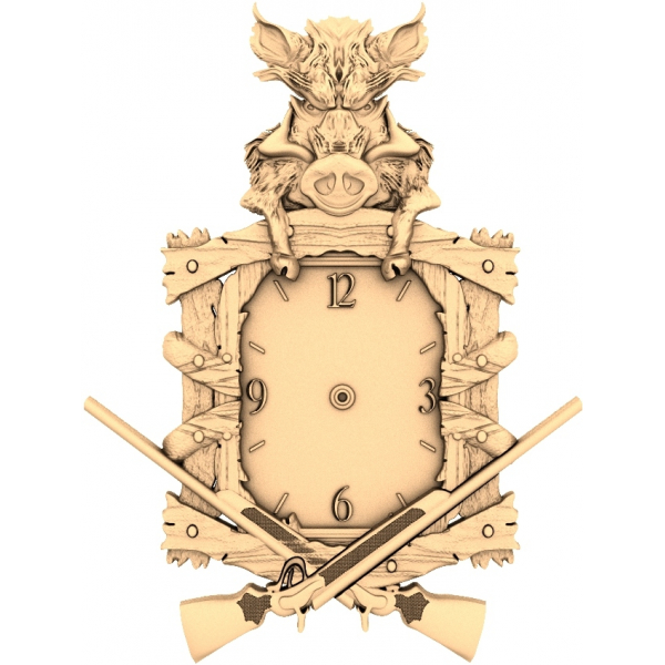 Wild Boar Hunter's Clock 3D STL මාදිලිය