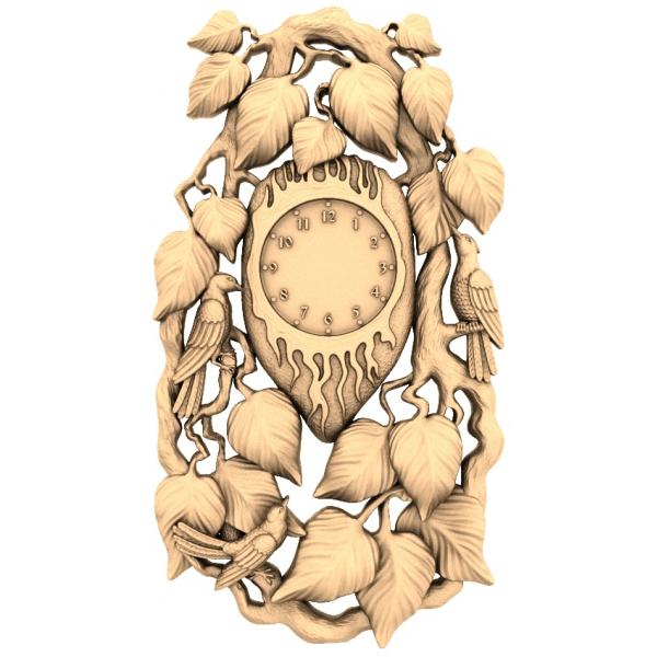 Forest Symphony Clock 3D STL Model for CNC