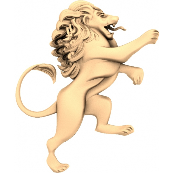 Regal Lion Crest 3D STL Model pentru CNC