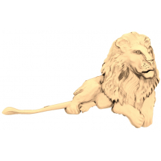3D relief Majestic Lion