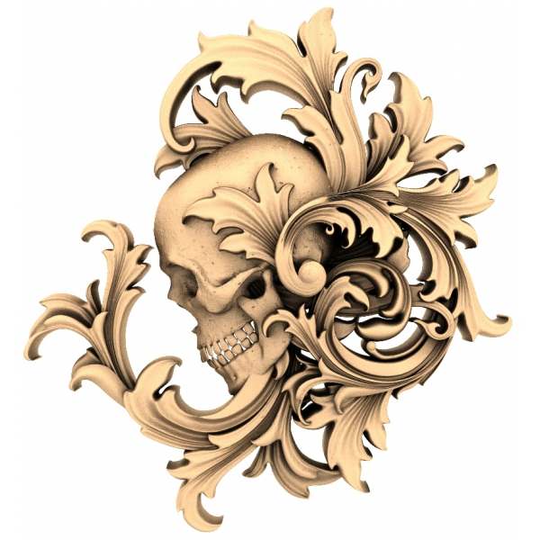Ornate Skull Relief 3D STL Model for CNC Ornate Skull Relief 3D STL Model for CNC