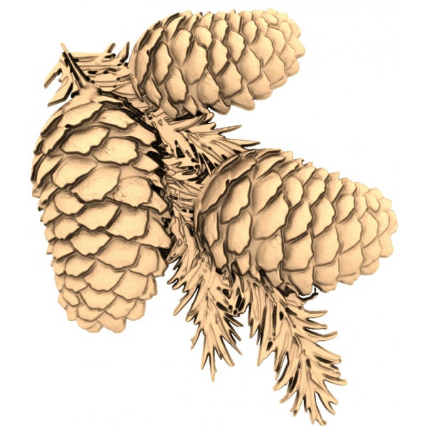 Pine Cone Trio 3D STL Model for CNC Pine Cone Trio 3D STL Model for CNC