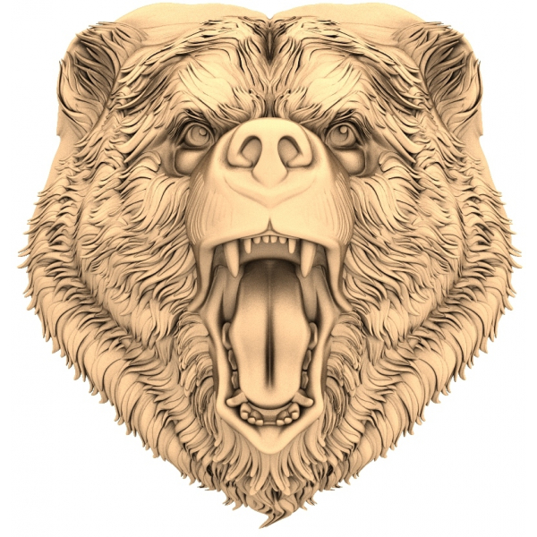 Majestic Bear 3D Relief Model για CNC και 3D εκτύπωση