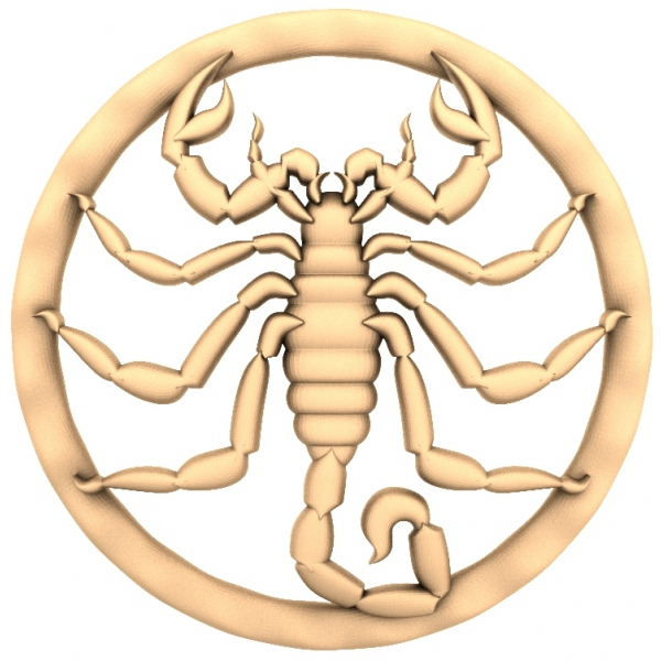 Scorpion Zodiac Relief - ແບບ 3D STL ສໍາລັບ CNC