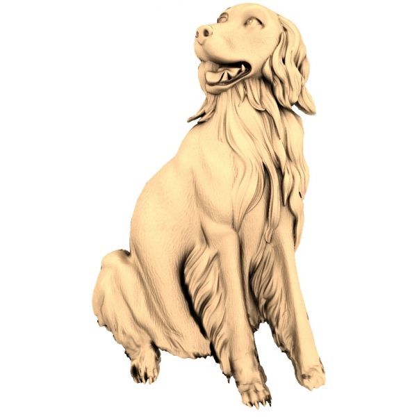 Elegantes Spaniel 3D STL Modell für CNC und Holzschnitzerei