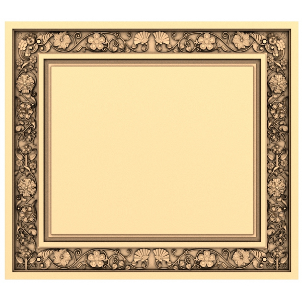 Elegant Floral Frame 3D STL Model for CNC and 3D Printing Elegant Floral Frame 3D STL Model for CNC and 3D Printing