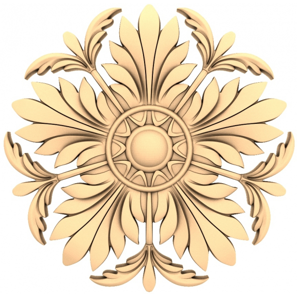 ຮູບແບບ Radiant Sunburst Rosette 3D STL ສໍາລັບ CNC