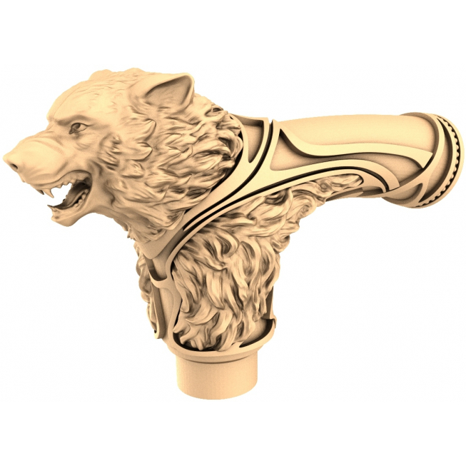 Majestic Wolf Handle 3D STL Model for CNC