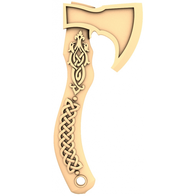 Nordic Knot Axe Handle 3D Model for CNC