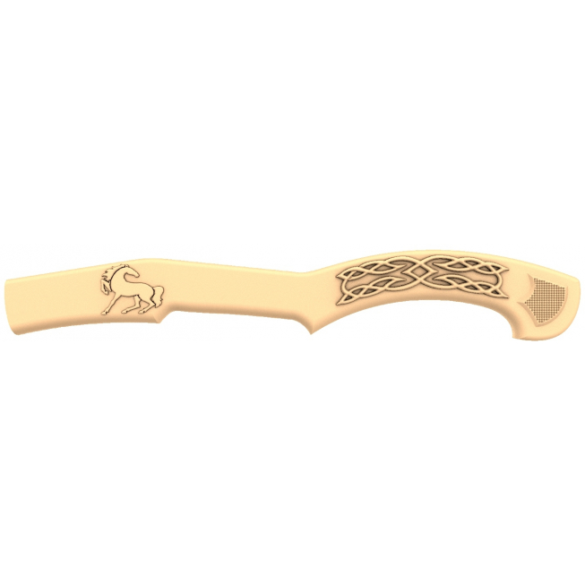 Intricate Horse and Celtic Knot Knife Handle STL Model