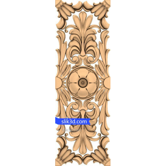 Elegant Floral Relief Motif - 3D STL Model for CNC