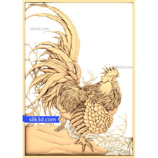 Modello STL 3D Majestic Rooster per CNC e stampa 3D
