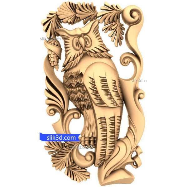 Wise Guardian: 3D model reliéfu sovy STL pro CNC Wise Guardian: 3D model reliéfu sovy STL pro CNC