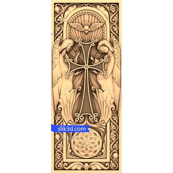 Celestial Guardian Cross 3D Model for CNC