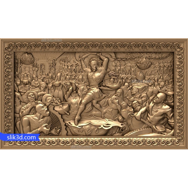 Bas-relief "Feast of the Narts" | STL - 3D model for CNC