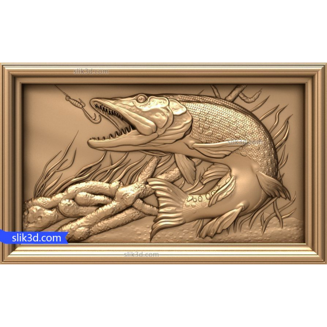 Bas-relief "Pike #2" | STL - 3D model for CNC