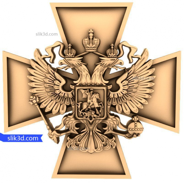 Emblema dell'aquila bicipite russa modello 3D STL Emblema dell'aquila bicipite russa modello 3D STL