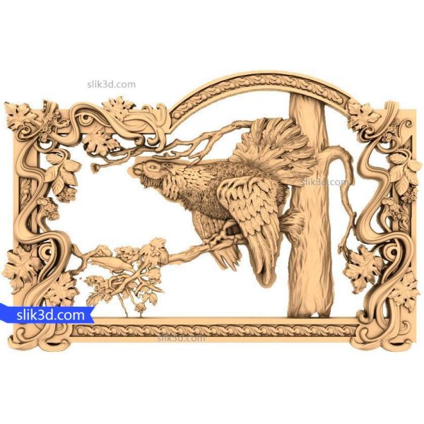 Majestic Black Grouse Frame 3D STL Model for CNC Majestic Black Grouse Frame 3D STL Model for CNC