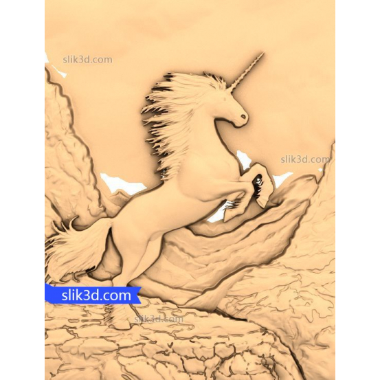 Bas-relief "Unicorn" | STL - 3D model for CNC