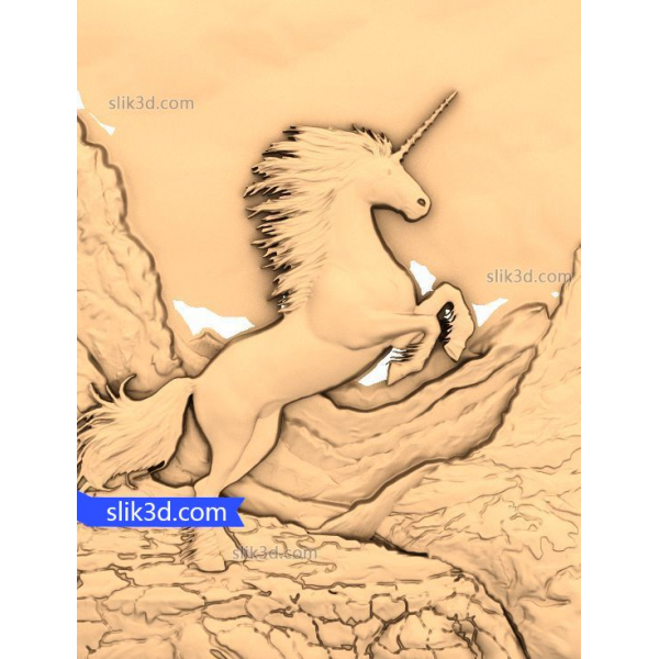 CNC용 Majestic Unicorn Relief 3D STL 모델