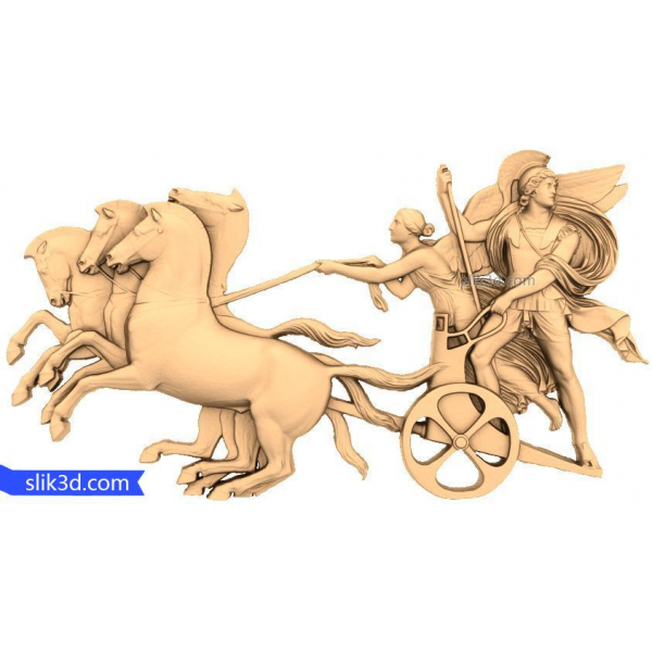 Athena's Victory Chariot - 3D STL-model til CNC Athena's Victory Chariot - 3D STL-model til CNC