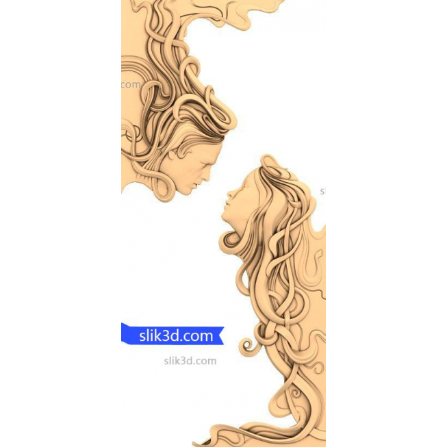 Bas-relief "Man and girl" | STL - 3D model for CNC
