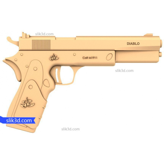 Bas-relief "Gun Hitman" | STL - 3D model for CNC machine