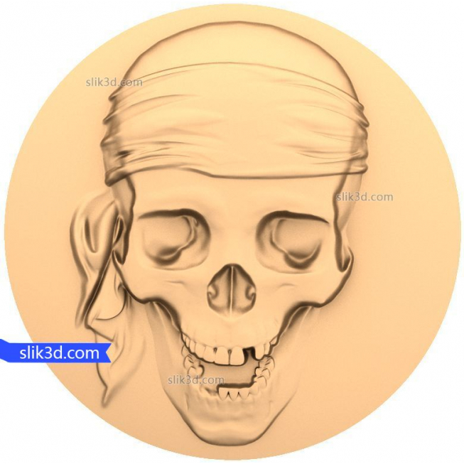 Bas-relief "Skull patch" | STL - 3D model for CNC