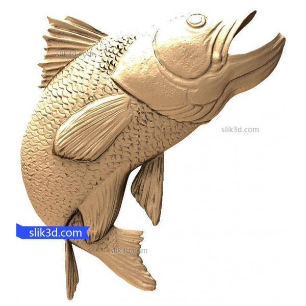 Modello STL 3D di pesce maestoso per CNC Modello STL 3D di pesce maestoso per CNC