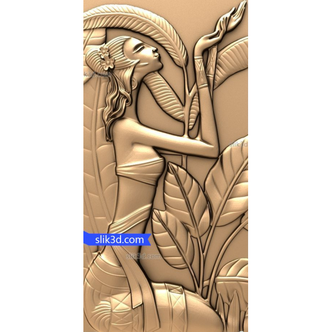 Bas-relief "Girl #4" | STL - 3D model for CNC