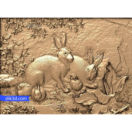 Bas-relief "Hare" | 3D STL model for CNC