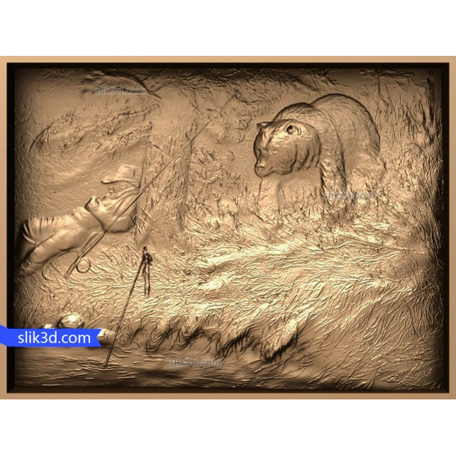 Bas-relief "fishing #4" | STL - 3D model for CNC