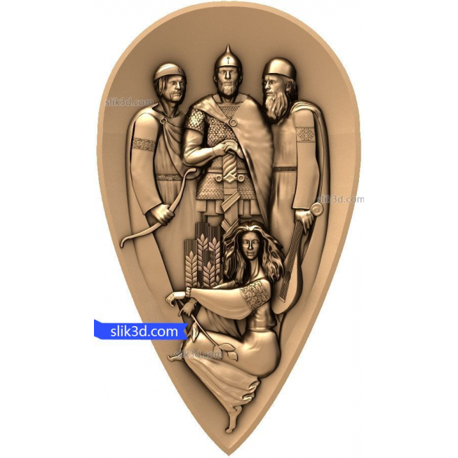 Bas-relief "Founders of Kiev" | STL - 3D model for CNC