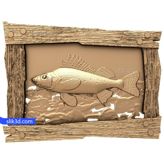 Bas-relief "Fish #4" | STL - 3D model for CNC