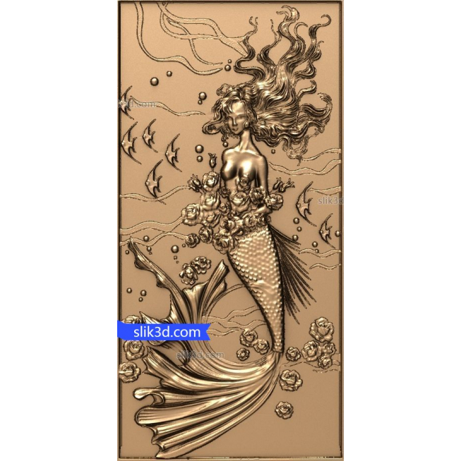 Paneli mermaid | STL - 3D mfano wa kuigwa kwa ajili ya CNC