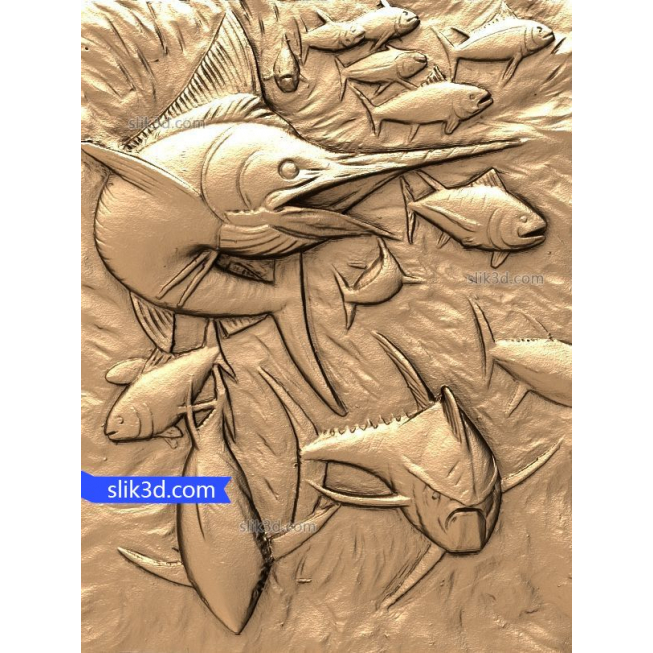 Bas-relief "Fish #2" | STL - 3D model for CNC
