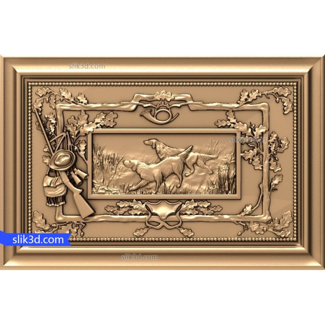Bas-relief "Dog in the hunt" | STL - 3D model for CNC machine