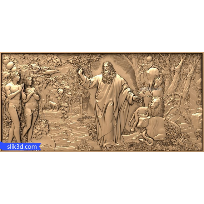 Bas-relief "Creation" | STL - 3D model for CNC