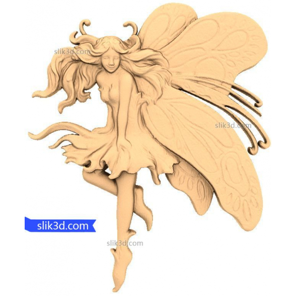 Enchanted Butterfly Fairy 3D STL-model til CNC