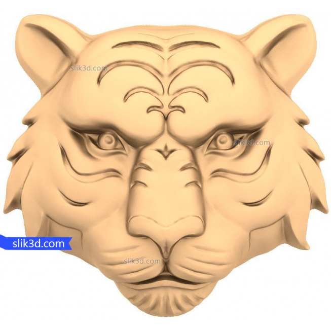 Character "tiger Head #2" | STL - 3D model for CNC